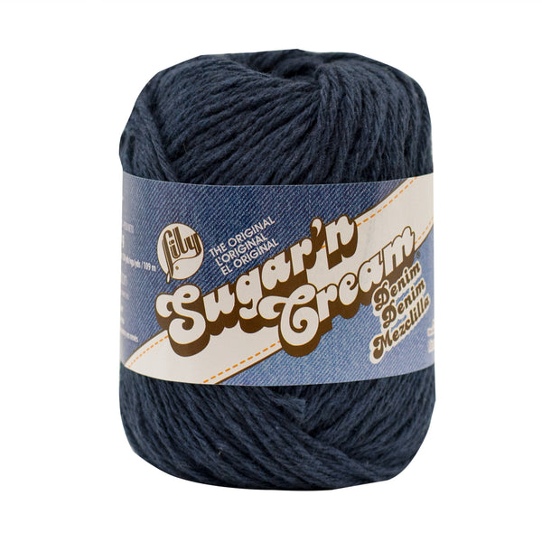 Lily Sugar'n Cream Yarn - Solids, Indigo (100% Cotton)