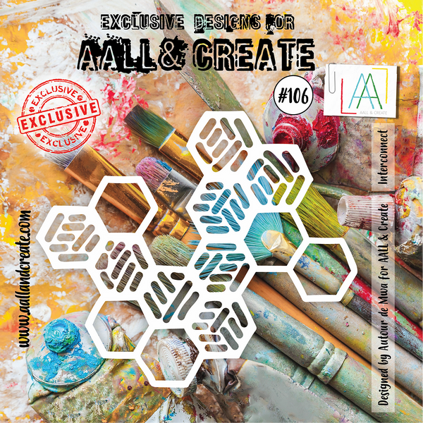 AALL & Create, 6"x6" Stencil, #106, Interconnect