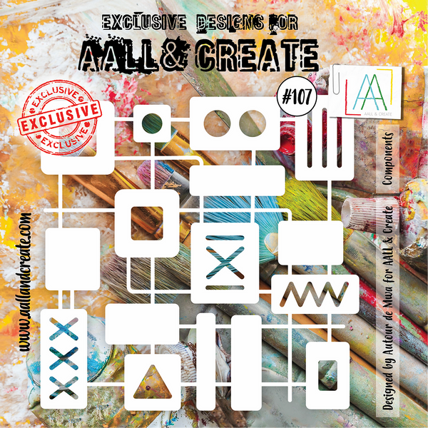 AALL & Create, 6"x6" Stencil, #107, Components