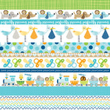 12" X 12" Cute Baby Boy - Borders, Double-sided Paper - Scrapbooking Fairies