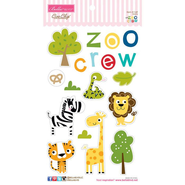Zoo Crew - Chipboard Icons - Scrapbooking Fairies