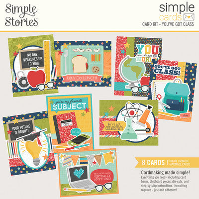 Simple Stories Simple Cards Card Kit, You've Got Class (makes 8 cards)