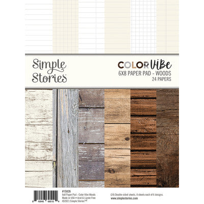 Simple Stories Double-Sided Paper Pad 6"X8" 24/Pkg, Color Vibe Woods