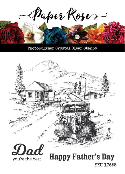Paper Rose Photopolymer Crystal Clear Stamps, 4"x4", On The Road