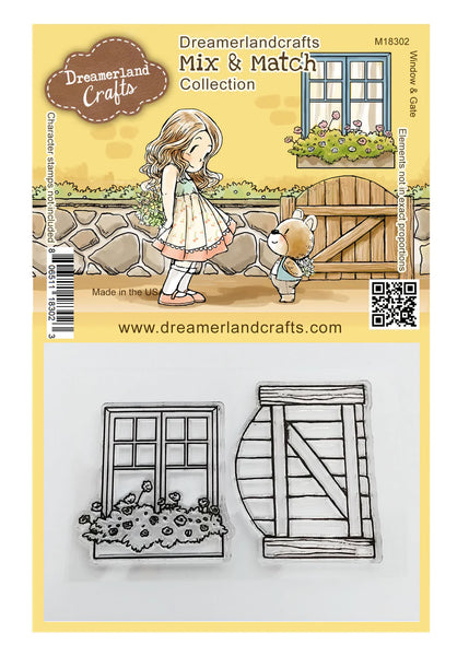 Dreamerland Crafts, Mix & Match Collection, Clear Stamps, Window & Gate