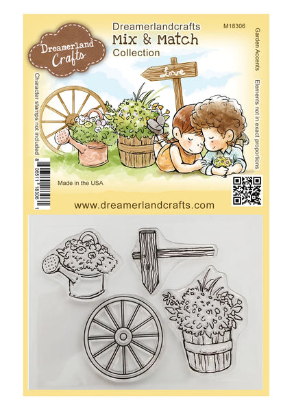 Dreamerland Crafts, Mix & Match Collection, Clear Stamps, Garden Accents
