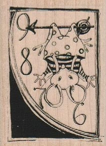 Wooden Stamp, Mouse On Clockhand