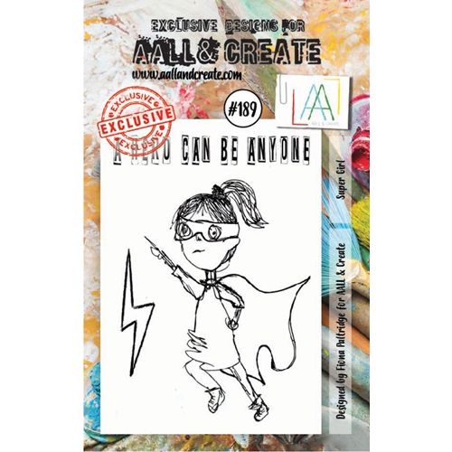 AALL & Create, Super Girl, #189, A7 Clear Stamp, Designed by Fiona Paltridge
