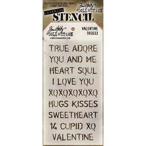 Tim Holtz Layered Stencil 4.125"X8.5", Valentine - Scrapbooking Fairies