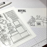 Three Room Studio, "Moving Sentiments" Clear Stamp Set