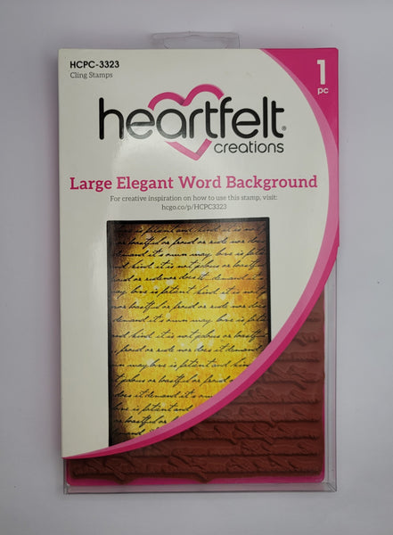 Heartfelt Creations, Cling Rubber Stamps, Large Elegant Word Background (Retired)