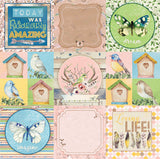 Bo Bunny,  Double-sided12"X12" Paper, Serendipity Collection, Greetings