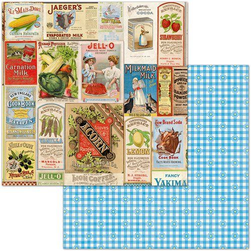 Bo Bunny,  Family Recipes, Double-Sided Cardstock 12"x12", Family Recipes Delicious