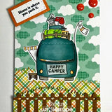 Art Impressions, Mini TryFolds Clear Stamp & Die Set, Happy Camper