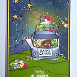 Art Impressions, Mini TryFolds Clear Stamp & Die Set, Happy Camper