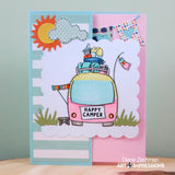 Art Impressions, Mini TryFolds Clear Stamp & Die Set, Happy Camper