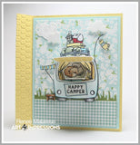 Art Impressions, Mini TryFolds Clear Stamp & Die Set, Happy Camper