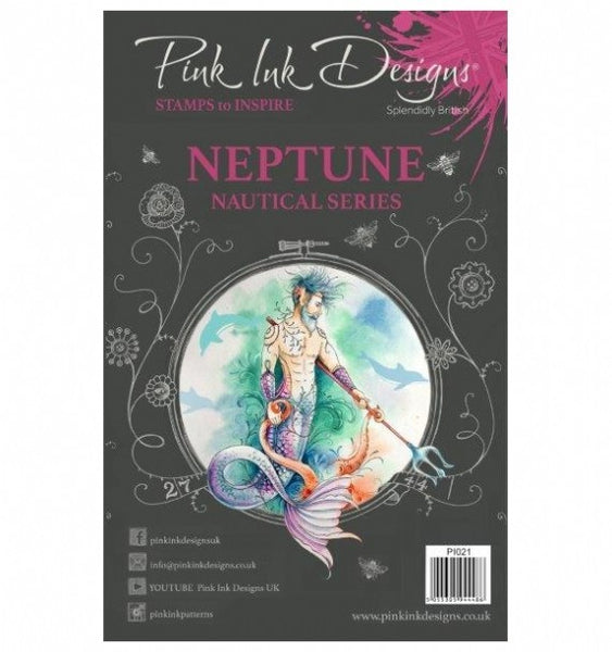 Pink Ink Designs, A5 Clear Stamps Set, Neptune