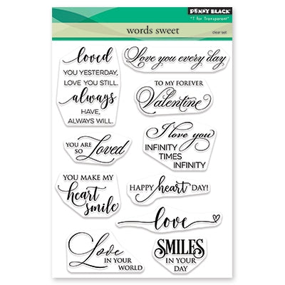 Penny Black, Clear Stamp Set, Words Sweet (30-525)