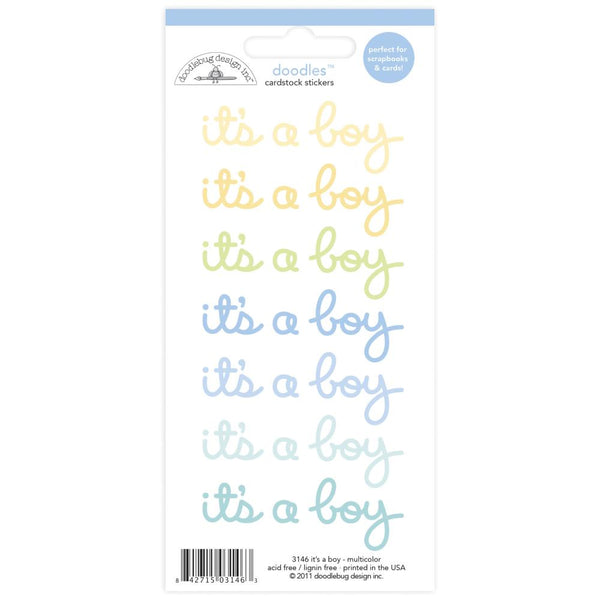 Doodlebug Design, Cardstock Stickers, Multicolor It's A Boy