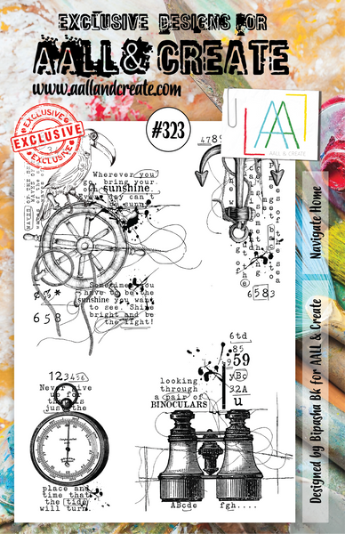 AALL & Create, Navigate Home, A5 Clear Stamp Set, #323