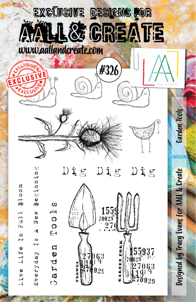 AALL & Create, Garden Tools, A5 Clear Stamp Set, #326