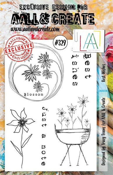AALL & Create, Best Wishes, A5 Clear Stamp Set, #329
