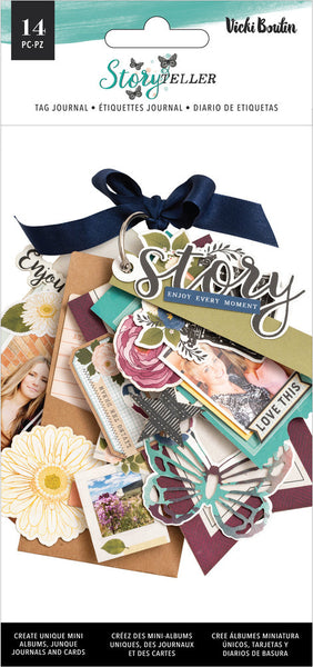 Vicki Boutin Storyteller Tags & Journaling Pieces. with Iridescent Glitter Accents