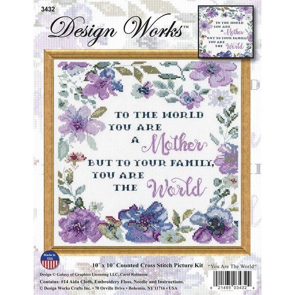 Design Works Crafts, Counted Cross Stitch Kit 10"X10", You Are The World (14 Count)