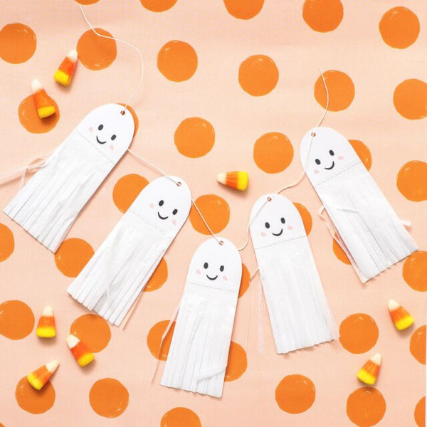 American Crafts, Crate Paper, Hey Pumpkin Collection, Ghost Tassel Banner Kit