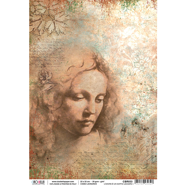 Papel De Arroz Ciao Bella A4 Whispering Dreams - 21x29.7 Cm, Suave Y Sin ácido, Para Manualidades