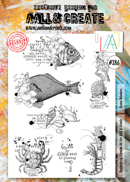 AALL & Create, A4 Clear Stamps, Ocean Wonders, #386