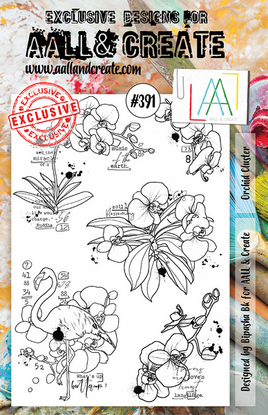 AALL & Create, A5 Clear Stamp Set, Orchid Cluster, #391