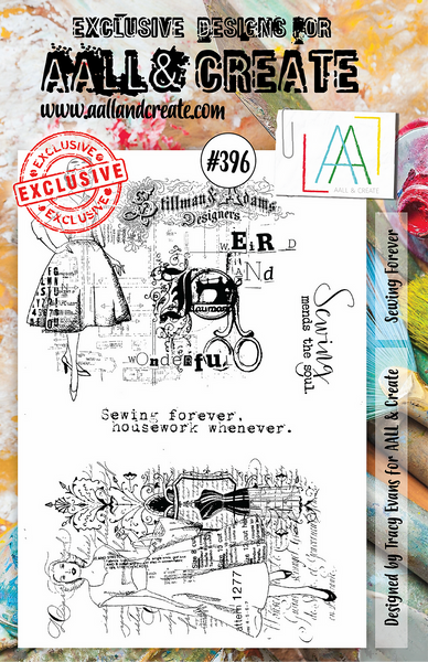 AALL & Create, A5 Clear Stamp Set, Sewing forever, #396