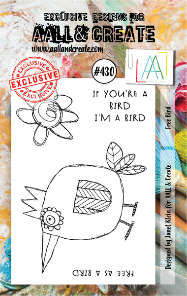 AALL & Create, #430, Free Bird, A7 Clear Stamp, Designed by Janet Klein