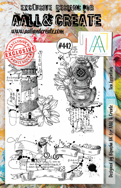 AALL & Create, A5 Clear Stamp Set, Sea Essentials, #442