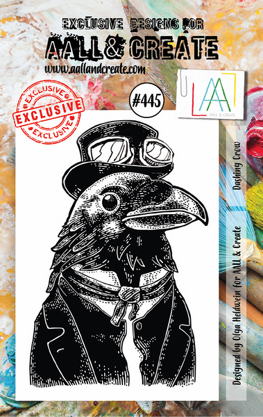 AALL & Create, A7 Clear Stamp Set, Dashing Crow by Olga Heldwein, #445