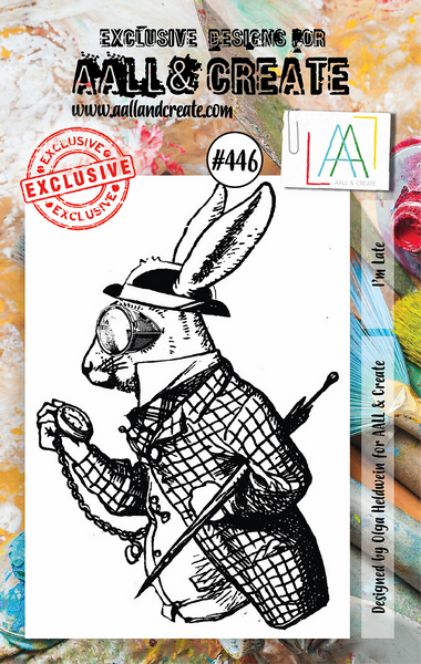 AALL & Create, A7 Clear Stamp Set, I'm Late by Olga Heldwein, #446