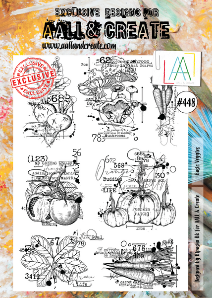 AALL & Create, A4 Clear Stamps, Basic Veggies, #448