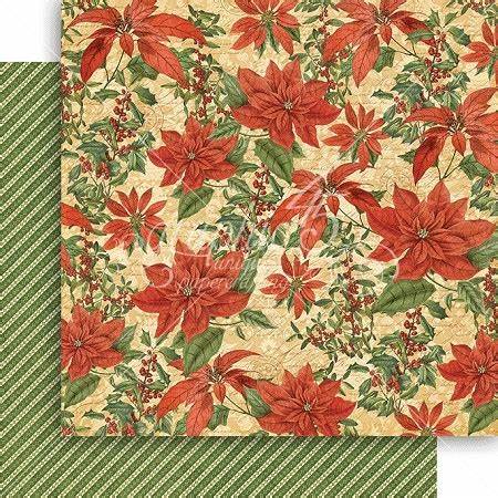 Graphic 45, Winter Wonderland Collection, 12"x12" Double-Sided Cardstock, Pretty Poinsettia