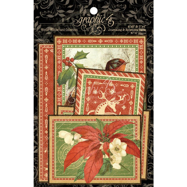 Graphic 45, Winter Wonderland Journaling & Ephemera Cards - Scrapbooking Fairies