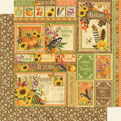 Graphic 45, Seasons Collection, Double-Sided Cardstock 12"X12", Autumn Collective