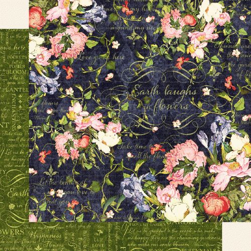 Graphic 45, Floral Shoppe Collection, Double-Sided Cardstock 12"X12", Midnight Medley