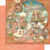 Graphic 45, Double-Sided Paper Pad 8"X8" 24/Pkg, Imagine