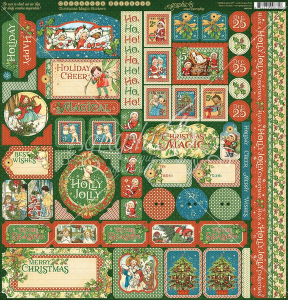 Graphic 45, Christmas Magic, Cardstock Stickers 12"X12"