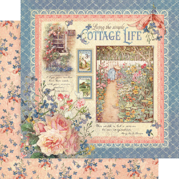 Graphic 45, Cottage Life Double-Sided Cardstock 12"X12", Cottage Life