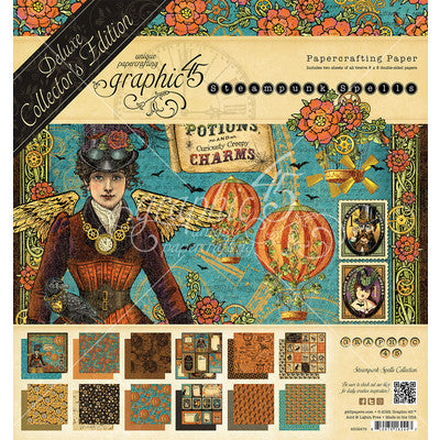 Graphic 45 Double-Sided Paper Pad 8"X8" 24/Pkg, Steampunk Spells