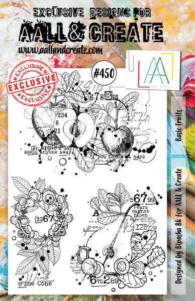 AALL & Create, A5 Clear Stamp Set, Basic Fruits, #450