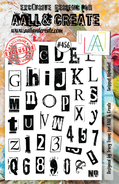 AALL & Create, A5 Clear Stamp Set, Snippet Alphabet, #456