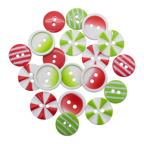 Buttons Galore Christmas Themed Buttons, Colors Of Christmas 18/Pkg